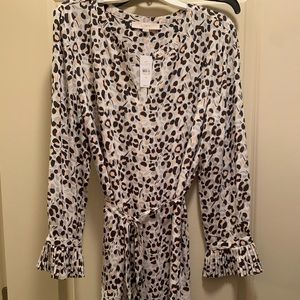 LOFT Leopard tie waist dress